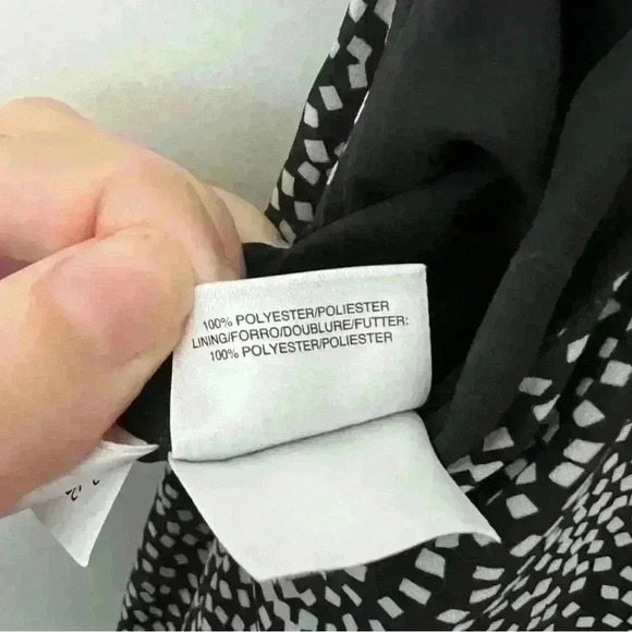 Vintage 90s Anne Klein Womens Black White Romantic Polka Dot Midi Dress 12 - Picture 7 of 8